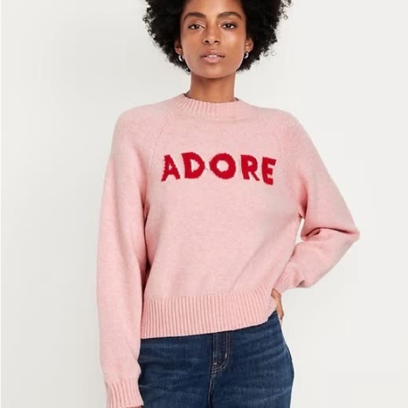 Old Navy Sweaters - Adore Pink Sweater old navy girly chic boxy pullover soft girl aesthetic